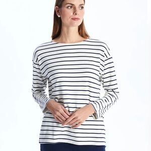 Striped Long Sleeve Women's Top T-Shirt Sz M